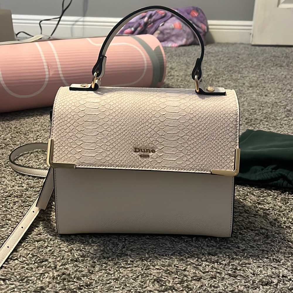 Dune London snakeskin pink purse